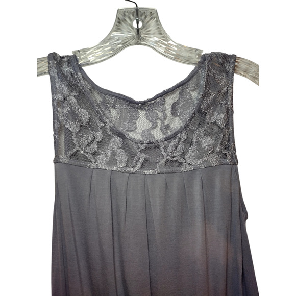 Express Womens Sleeveless Tunic Lace Blouse Gray Size Small - Picture 8 of 13